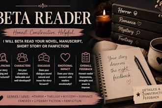 be your professional beta reader for your book