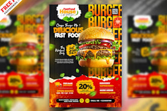 design food menu and restaurant flyer