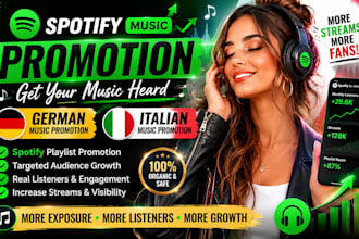 do spotify music promotion, german music promotion and italian music