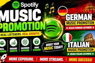 do spotify music promotion, german music promotion and italian music