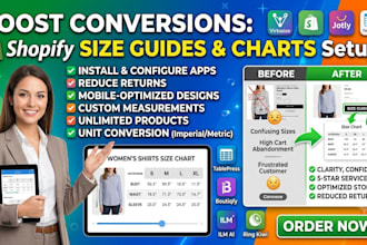 shopify size guide virtusize pify jotly tablepress boutiqfy ilm ai ring kiwi