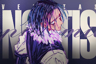 design a professional anime esports gaming banner or gfx