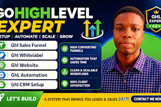 setup gohighlevel CRM, whitelabel, sales funnel and workflow