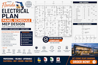 create florida electrical plan panel schedule mep design for commercial building