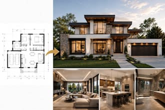 transform your floor plan into photorealistic 3d architectural renderings