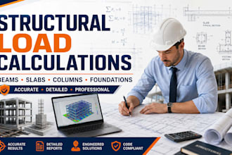 do structural load calculations for beams, slabs, columns and foundation design