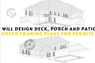 design deck, porch and patio cover framing plans for permits