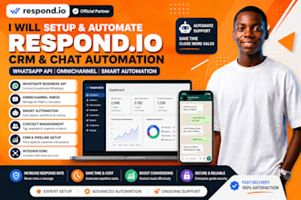 setup and automate respond io for whatsapp api and customer support