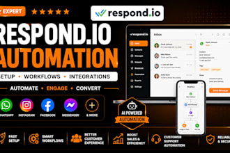 setup and automate respond io for whatsapp api and customer support