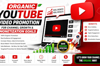 do organic youtube video or channel promotion for growth and monetization goals