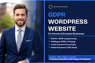 build a gdpr wordpress website for german and europian multilingual businesses