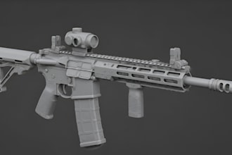 create 3d gun models, firearm models, fps game weapon, hard surface asset, props