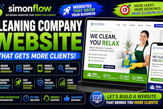 design cleaning company website,maid service website, janitorial website