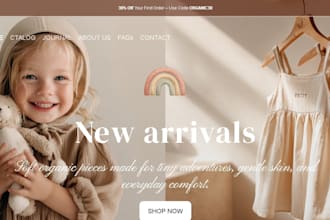 baby clothing store, shopify website, wix fashion store, ecommerce store