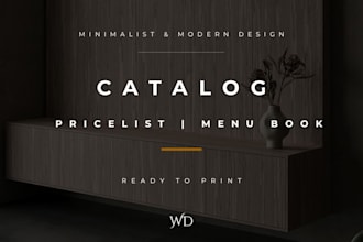 a minimalist and modern catalog, price list, and menu book
