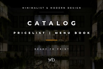 a minimalist and modern catalog, price list, and menu book