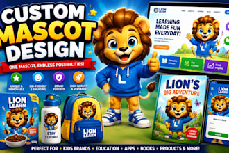 create childrens brand mascot and cartoon characters