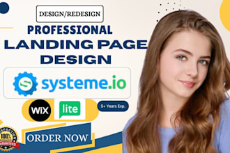 design and redesign sales funnel landing page on systeme io, mailerlite, wix