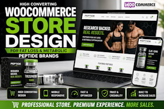 build high converting woocommerce store for fat loss and metabolic peptide brand
