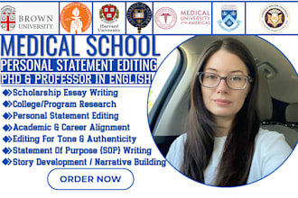 edit medical or dental school personal statement, amcas or aacom, eras residency