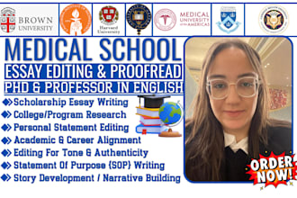 edit medical or dental school personal statement, amcas or aacom, eras residency
