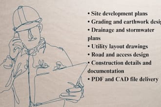 design civil engineering site plans and grading plans in civil 3d city permit