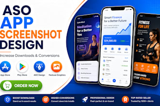 design aso app screenshots for app store and play store
