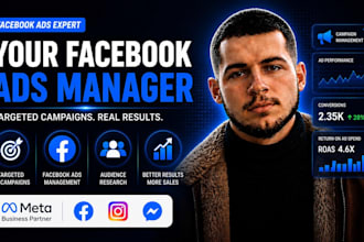 be your facebook ads manager and run targeted fb ad campaigns