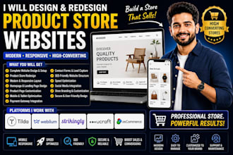 create tilda weblium strikingly ucraft oscommerce product store website redesign