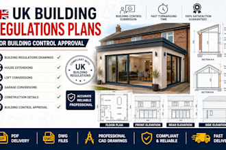 create UK building regulations plans for building control approval