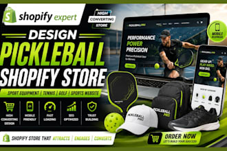 design pickleball shopify store sport equipment tennis website golf website