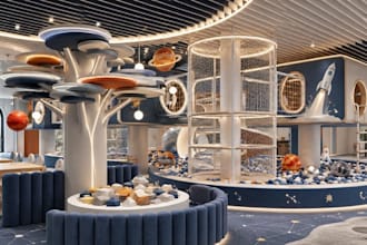 design 3d kids playarea,interior layout,children playroom,ikea furniture render