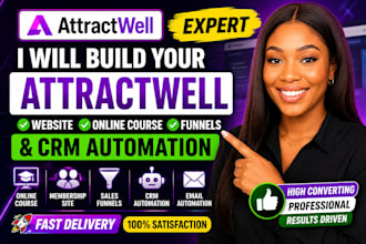 build your attractwell website, online course, funnels and CRM automation