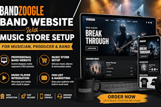 build bandzoogle band website with music store setup for musician and producer