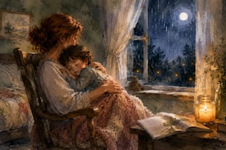 draw whimsical watercolor children bedtime storybook, bible art for KDP authors