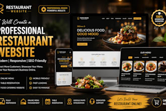 create a professional restaurant website food  catering website and online menu