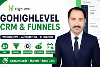 setup gohighlevel CRM, funnels, ai workflows