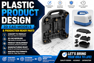 design plastic products, 3d cad models and production ready parts