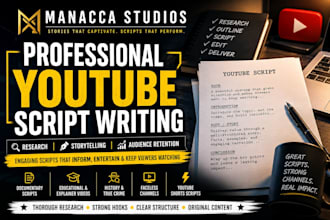write a professional youtube script with research and storytelling