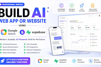 build ai web app or website using google stitch and supabase