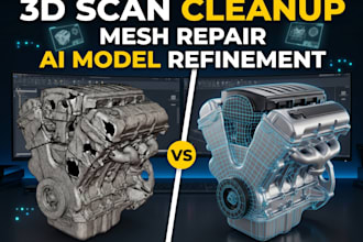 clean up 3d scans, repair mesh and refine ai generated 3d models