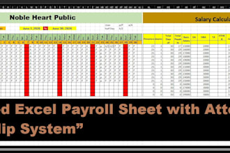 create excel payroll sheet with attendance and payslip
