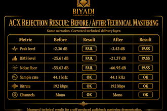 repair acx audiobook rejection and master your audio