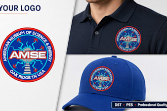 professionally digitize your logo for embroidery chest and cap dst, pes