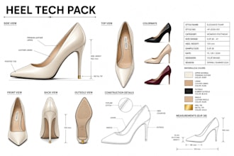 design luxury footwear and detailed techpacks for your brand