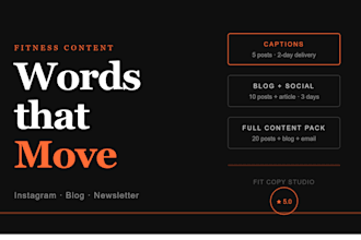 write engaging fitness content for instagram, blogs and newsletters