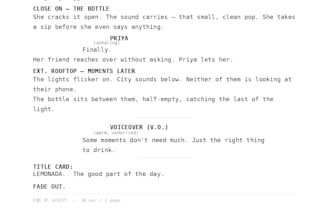 write a compelling ad script or short film screenplay