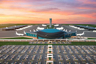 make 3d airport terminal, scenery, signage pbr texture, 2d layout msfs 2020,24