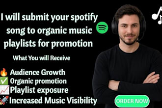 submit your spotify song to organic music playlists