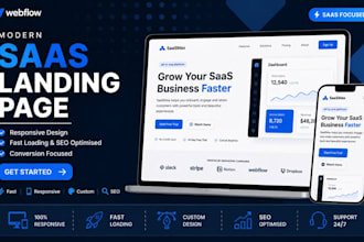 design a modern saas landing page in webflow